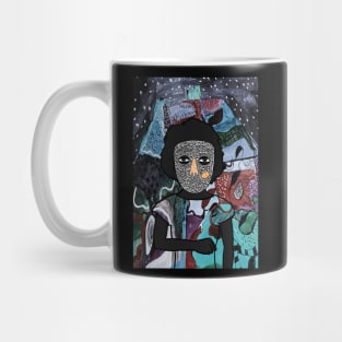 Experience Melancholia - A FemaleMask NFT with DoodleEye Color and Mystery NightGlyph Background Mug